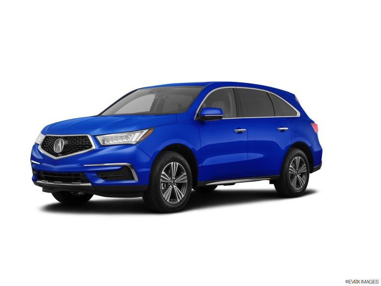 Acura MDX 2020 azul con fondo blanco