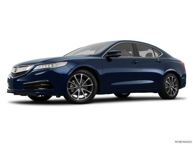 Acura TLX 2015 azul con fondo blanco
