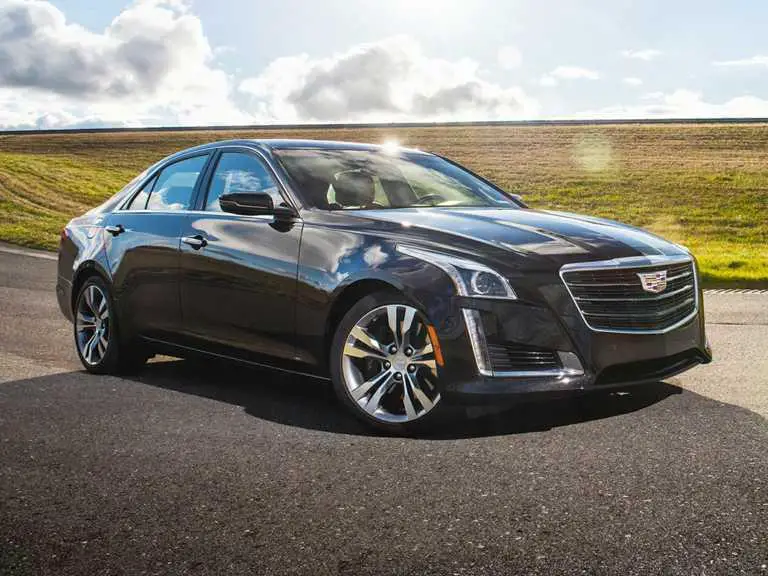 Cadillac CTS 2019 negro del lado del pasajero delantero