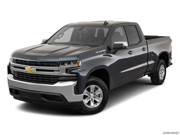 Chevrolet Silverado 202 1500 negro con fondo blanco