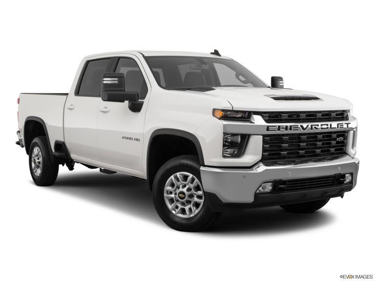 Chevrolet Silverado 2020HD 2500 blanca con fondo blanco