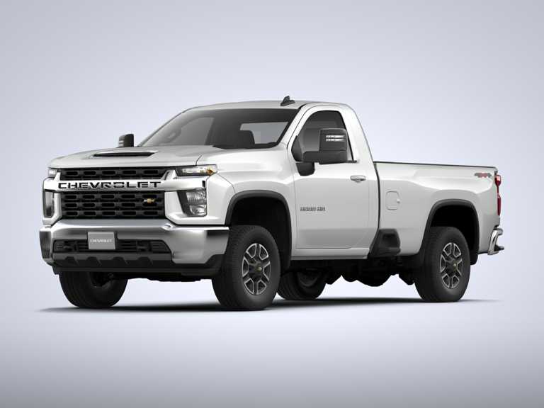 Silverado 2020HD 2500HD blanca con fondo blanco