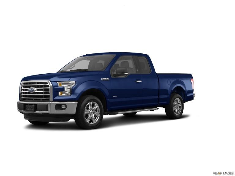 Ford F-2017 azul 150 con fondo blanco