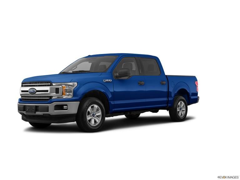 Ford F-2018 azul 150 con fondo blanco
