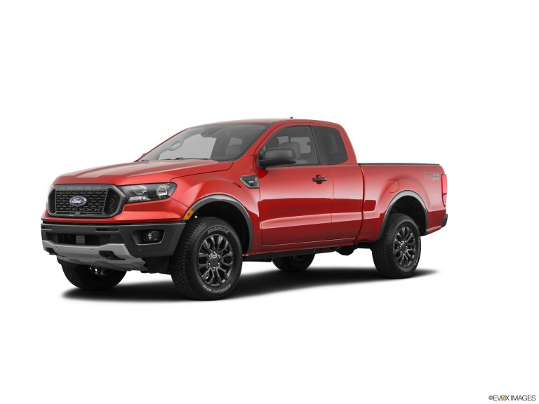 Ford Ranger 2019 rojo con fondo blanco