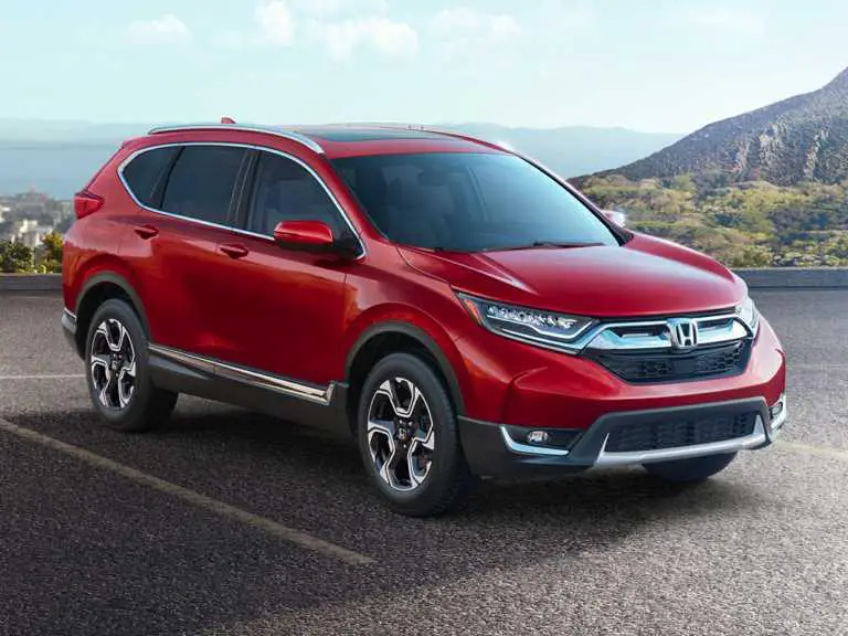 Honda CR-V 2017 roja del lado del pasajero delantero