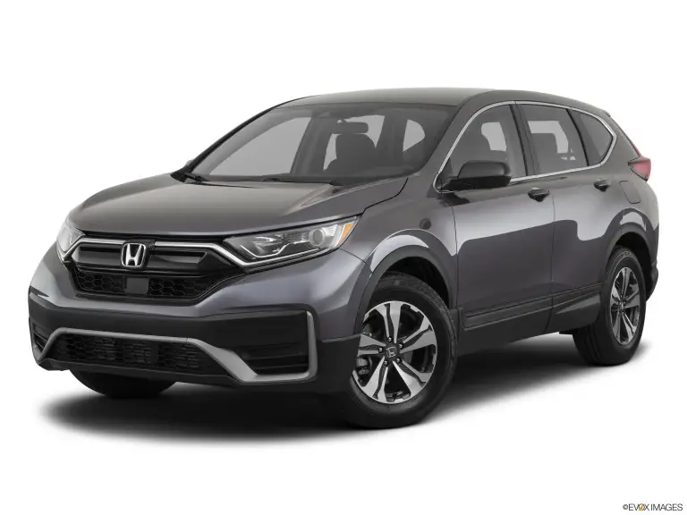 Honda CR-V LX 2020 gris con fondo blanco