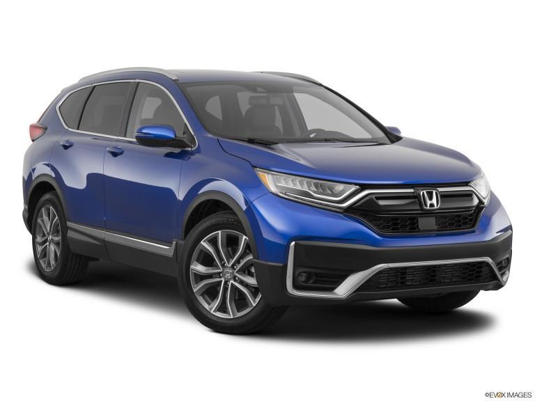 Honda CR-V 2020 azul con fondo blanco