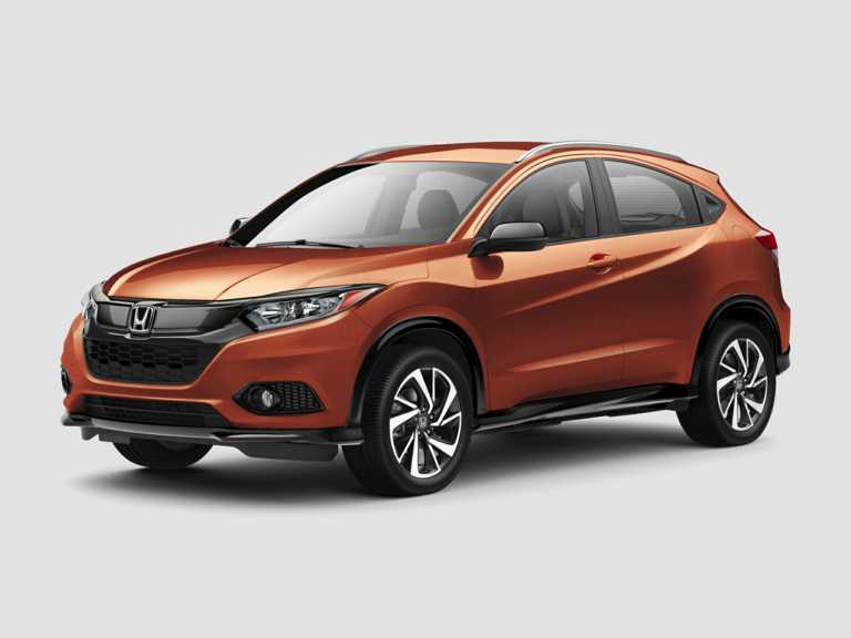 Honda HR-V 2019 naranja desde el lado del conductor delantero