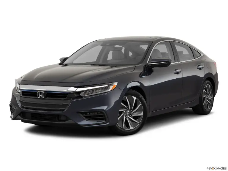 Honda Insight 2020 azul oscuro desde el lado del conductor delantero - Historia del vehículo
