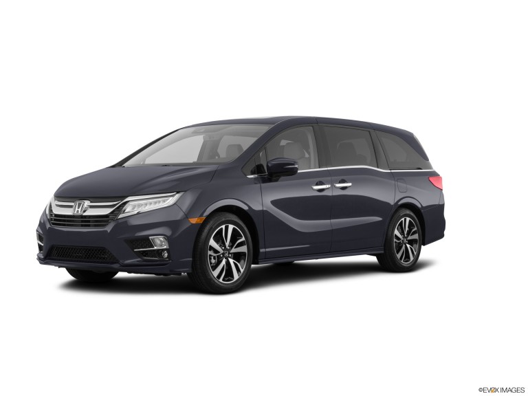 Honda Odyssey 2019 azul con fondo blanco