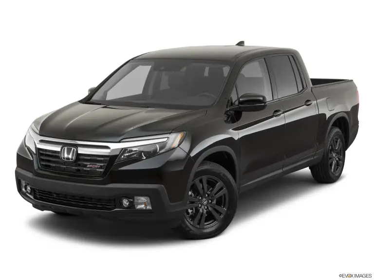 Honda Ridgeline Sport negra del lado del conductor delantero