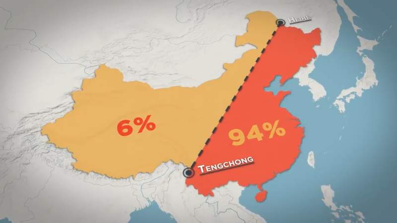 ¿Por qué el 94% de la población de China vive en solo el 43% de la superficie terrestre?