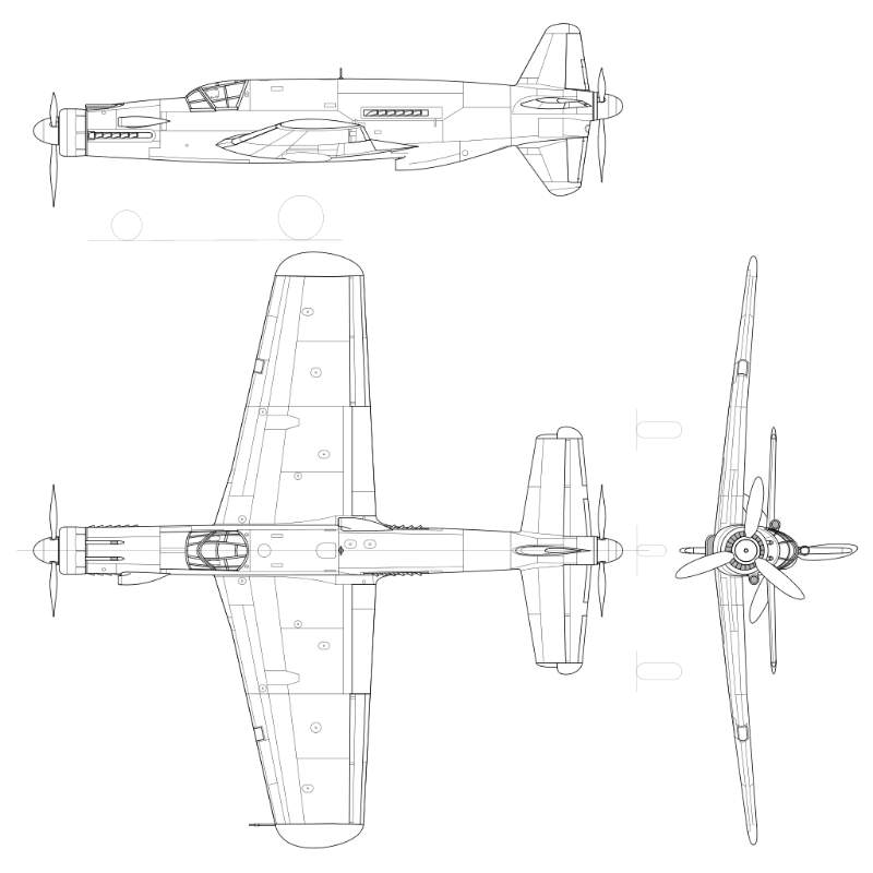 3. El Dornier Do 335 es otro avión inusual