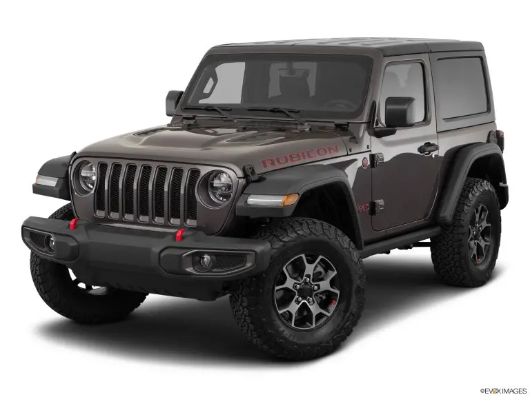 Jeep Wrangler Rubicon 2020 negro con fondo blanco