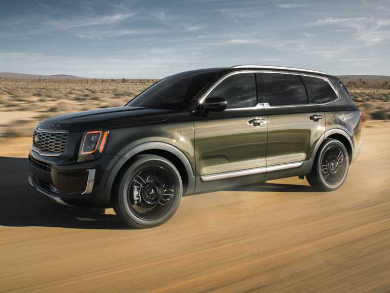 Kia Telluride 2020 verde en movimiento