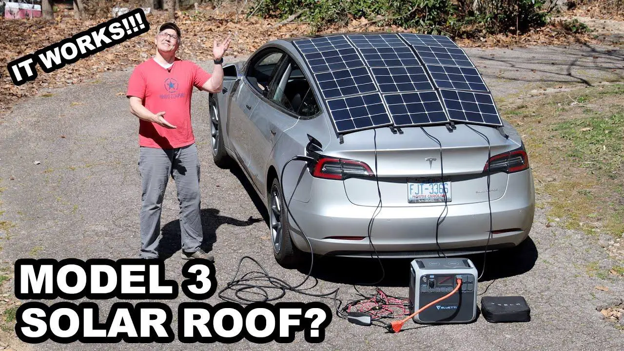 Carga del Tesla Model 3 con paneles solares en el techo. ¿Es posible?