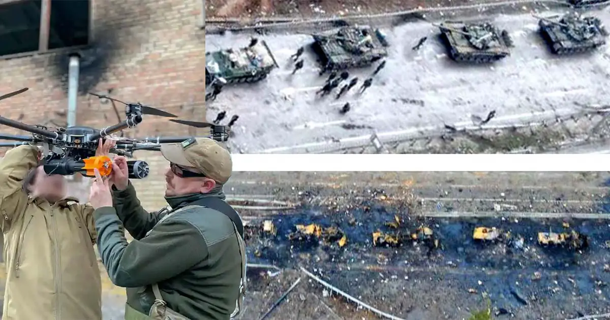 ¡Así es como Ucrania está construyendo drones de bricolaje para destruir vehículos rusos!